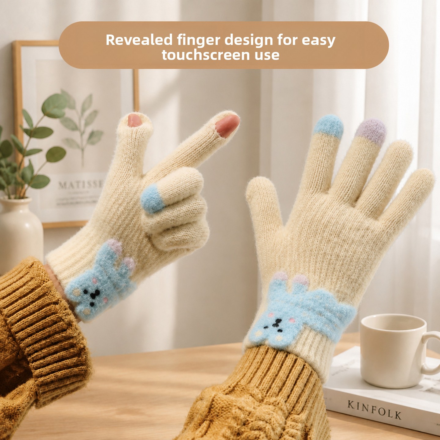 귀여운 닥스훈트 터치스크린 플러시 니트 장갑 여성용 겨 - Wool Glove Lined 리뷰 및 가격