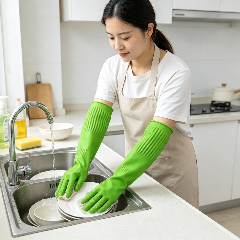 1켤레, 긴 길이의 실리콘 주방용 장갑, 고무 주방용  - Dish Glove Rubber 리뷰 및 가격