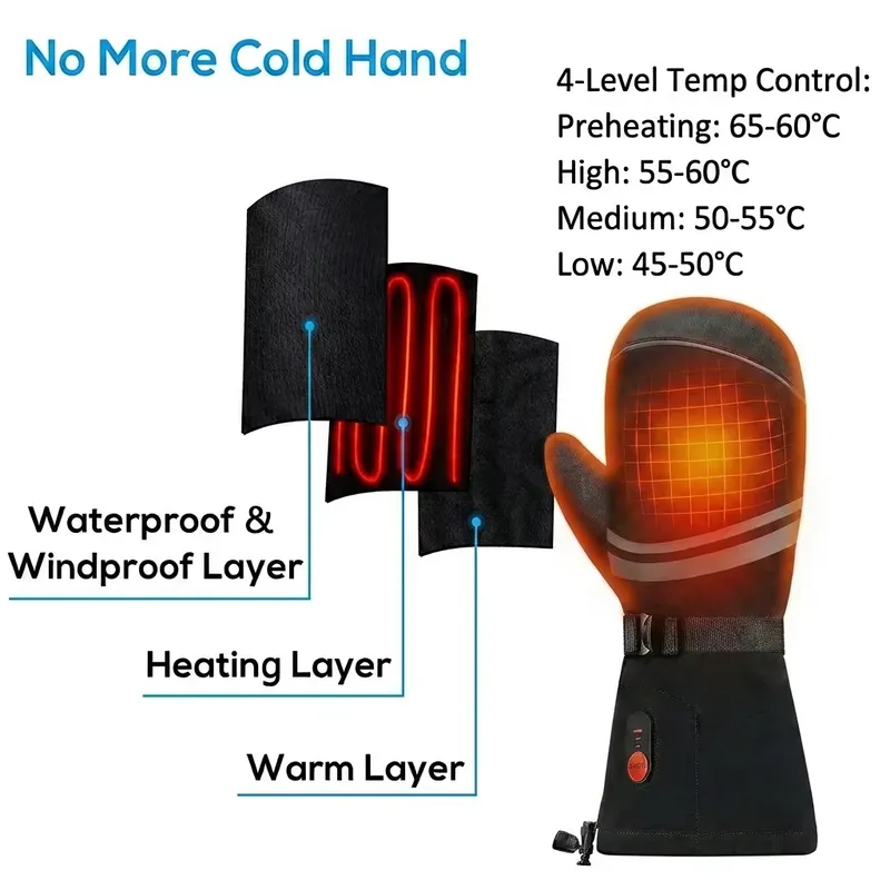 겨울 스키용 방수 충전식 발열 손목 장갑 터치 스크린  - Ski Glove Waterproof 리뷰 및 가격