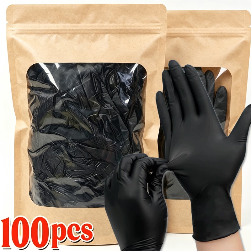 1/100pcs 일회용 검정 장갑 라텍스 프리 니트릴  - Latex Disposable Glove 리뷰 및 가격